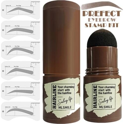 NEW Eyebrow Stamp Shaping Kit Eybrow Powder Stamp Waterproof Eyebrow Stick Brow Shape Stamp Lasting Natural Contouring