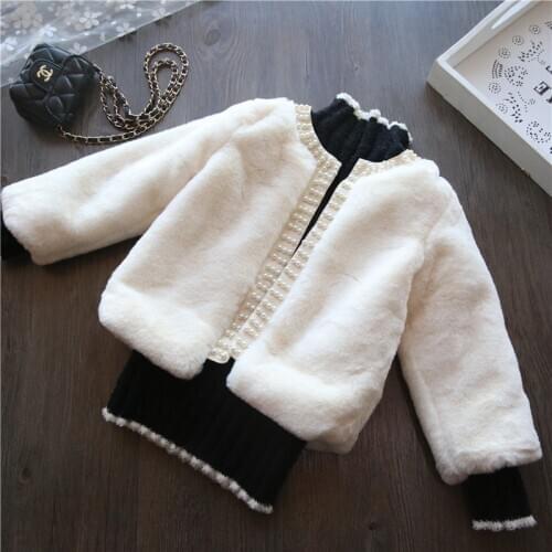 New Winter Girl Faux Fur Coat Thick Coat Children Coat