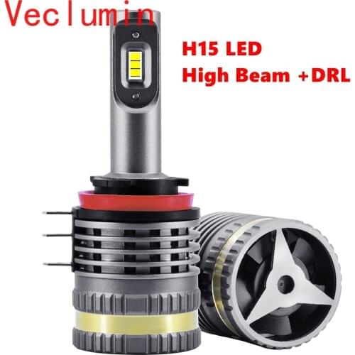 New H15 LED Headlights Straight Insert Canbus Day Running Driving Lights 12V DRLs Car Headlight White Auto Lamp LED H15 Bulbs