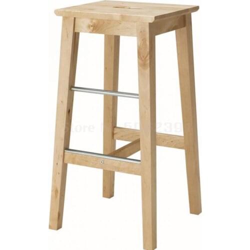 Solid Wooden Stool Bar Chair Bar Chair Bar Chair Simple Modern Bar Stool Family Front Desk High Bar Stool