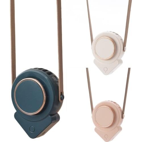 Portable Hanging Necklace Fan USB Charging Small Air Cooler Multipurpose Summer Cooling Tool for Home Office Outdoor
