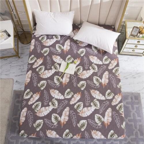 Polyester Fitted Sheet with Elastic Rubber Band Printed Bed Sheet Can Be Customized Size