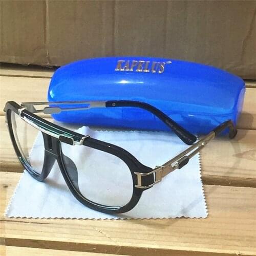 KAPELUS Silver metal frame sunglasses Hip hop sunglasses Anti-glare UV sunglasses Big face sunglasses