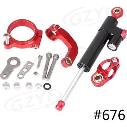CNC Steering Damper Stabilizer Safety Control w/ Mounting Bracket For BMW R1200GS/CL 2013 2014 2015 2016 Anodized