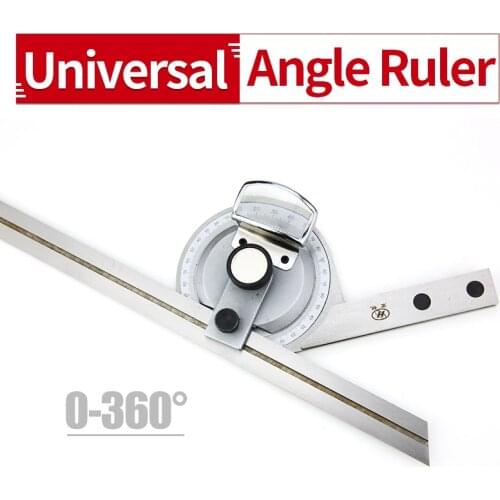 Universal Angle Ruler Stainless Steel Protractor Goniometer Angle Measuring Tools With Magnifying Glass Micrometer Gauges 0-360