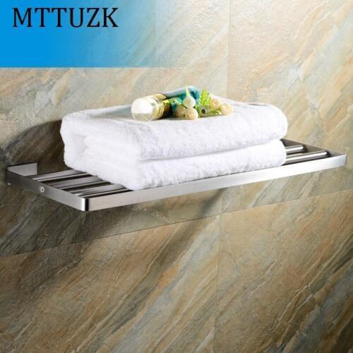 Vidric 304 Stainless Steel brushed high-grade bathroom towel rack bathroom single layer Shelf toalheiro free shipping MT500