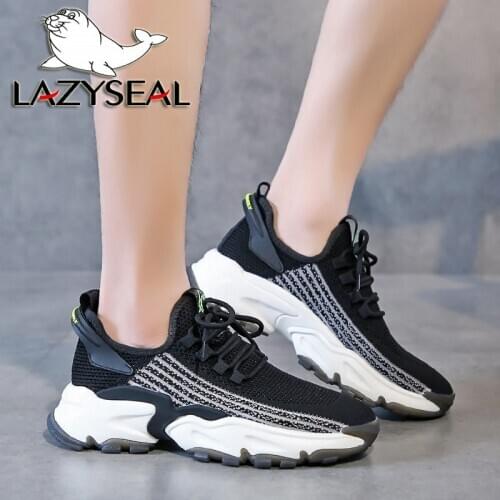 LazySeal Shoes Women' Sneakers Comfortable and breathable Fabrics Lace-up Non-slip New Air Mesh Women Sneakers Ladies Footwear