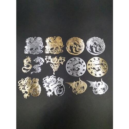 1 Pair 3D Metal Chrome Chinese Dragon Character Emblem Badge Decal Car Stickers for Mobile Phone Cellphone Laptop Ipad Stickers