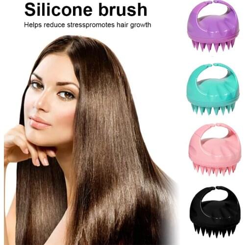 1pcs Silicone Head Body Scalp Massage Brush Comb Shampoo Hair Washing Comb Shower Brush Bath Spa Slimming Massage Brush 4colors
