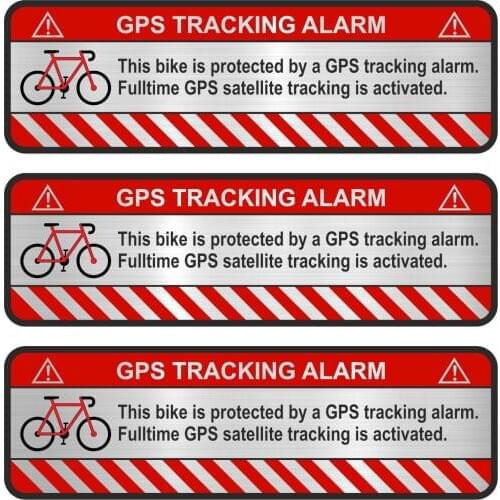 3x GPS Aufkleber Alu Schliff Fahrrad Anti Diebstahl Sticker tracker gesichert