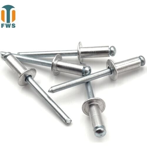 50 PCS M3.2 DIN EN ISO 15978 GB /T 12617.1 Aluminum & Steel Open End Blind Rivets With Break Pull Mandrel And Countersunk Head