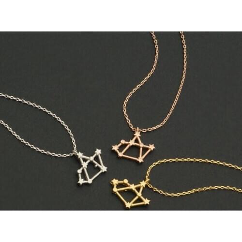 Zodiac Sign Astrology Necklace Sagittarius Constellation Pendants Necklaces For Wedding Statement Necklace