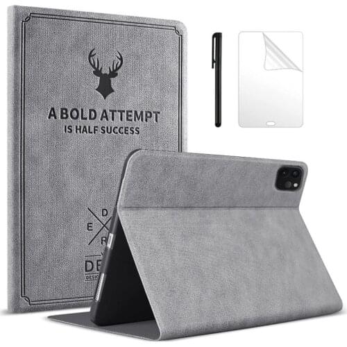 Deer Pattern Case For Apple iPad Air 4 10.9 2020 cases PU Leather flip Stand Cover For Pro 11 2020 2018 Tablet Case +Film Pen