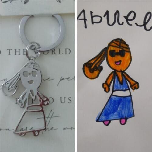 Customized Children Drawing Necklace Kids Artwork Personalized Custom Photo LOGO Pendant Necklace Jewelry For Women New Year