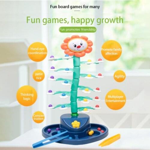 Electric Swing Sunflower Board Game Toy Childrens Interactive Swing Balance Puzzle Board Game For Kid Early Learning Gift
