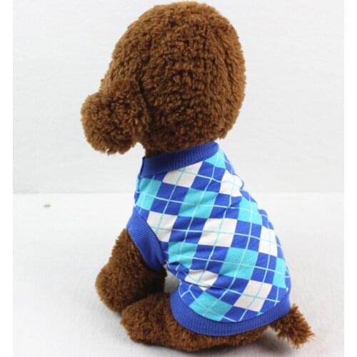 Cotton Dog Clothes British Style Plaid Dog Vest Shirt Puppy Dog Accessory For Small Medium Dog Cat Pet Clothing
