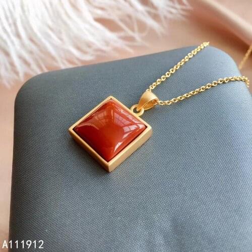 KJJEAXCMY fine jewelry natural Agate 925 sterling silver women pendant necklace chain support test popular