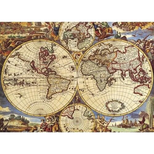 JMINE Div 5D Vintage Old World nautical Map Full Diamond Painting cross stitch kits art Scenic 3D paint by diamonds