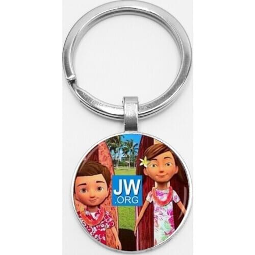 JW.ORG Glamour Glass Time Gem Pendant Keychain Fashion Style Car Key Ornaments Welcome To Map Custom