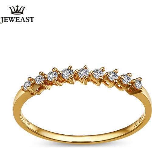 18K Gold White Gold Yellow Gold Diamond Ring Marriage Ring Female Models Genuine Elegant Role Diamond Support drop shipping