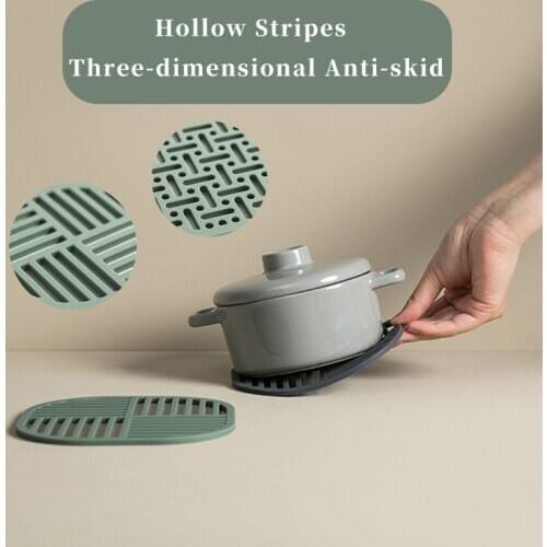 Household Hollow Insulation Pot Mat Coaster Soft Silicone Non-slip Oil-proof Placemat Anti-scalding Tableware Cup Pad for Table