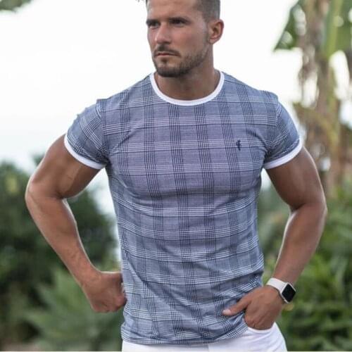 Summer Casual Mens T-shirt Short Sleeve Gym Fitness Running T Shirt Men Quick Dry Workout Tees Tops Male Slim Tshirt camisetas