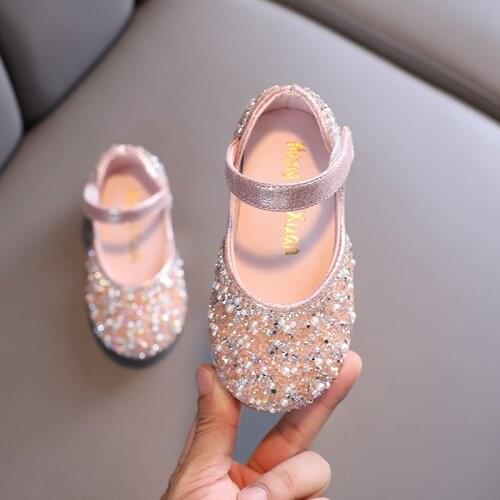 Girls' Small Leather Shoes 2021 Summer Pearl Bow Rhinestone Princess Shoes Soft Children Sandals Baby Toddler Girl Shoes G06