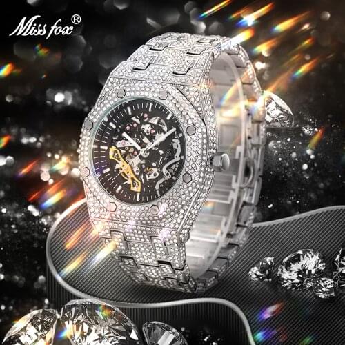 MISSFOX 2021 Mens Mechanical Watches For Men Automatic Top Brand Watch Men Luxury Business Steel Wristwatch Relogio Masculino