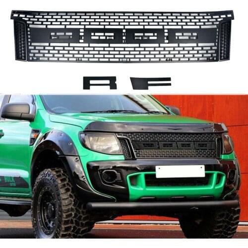For Ranger T6 Grill Mesh For Ranger T6 2012 2013 2014 2015 Modified Front Bumper Grilles Racing Grill Grills Grille For Trims