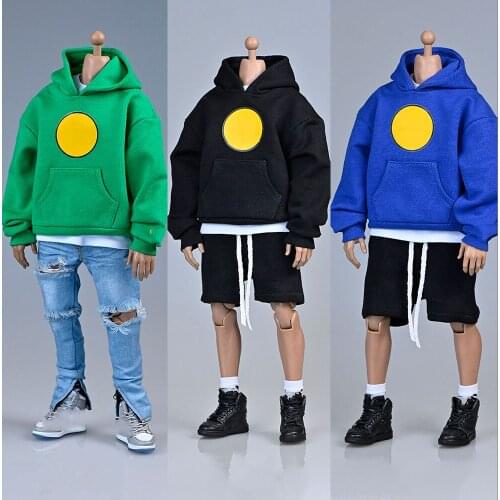 5 Colors 1/6 Scale Male Printed Skateboard Sweatshirts Top Hoodie Long Sleeve Accessories for 12 inch Action Figure Model Body
