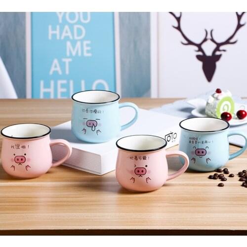 New Creative Cartoon Pig Glaze Ceramic Cup Mug Breakfast Cup Office Cup Practical Gift