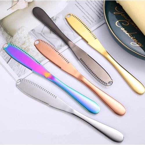 Butter Knife Stainless Steel Cheese Butter Cutter With Hole Multi-function Wipe Cream Bread Jam Knife Kitchen Gadgets