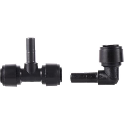 Reverse Osmosis Quick Coupling 1/4“ Hose Connection tee T Connector 2 Way UNequal Elbow Straight PP Water Plastic Pipe Fitting