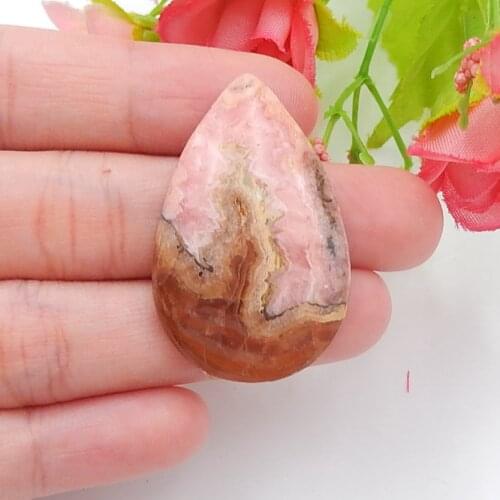 Wholesale gemstone,Semiprecious stone jewelry.Argentina Rhodochrosite Jewelry pendant necklace Cabochons,37x24x6mm,10.90g