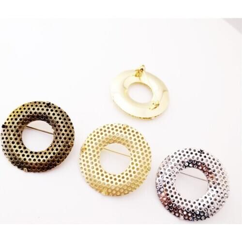10pcs 3.85cm high quality Round brooch base with mesh copper brooch pin Blanks holder Back badge DIY Jewelry Finding