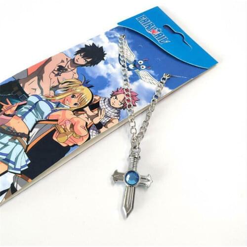 Fairy Tail Gray Fullbuster Cross Necklace Cosplay Sword Logo Pendant Gift Prop Collection Accessory