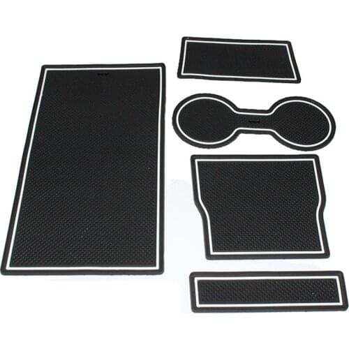 Anti-Slip Gate Slot Cup Mat for Tesla Model 3 Model3 2017 2018 2019 2020 Car Door Groove Pad Interior Rubber Coaster Styling Rug