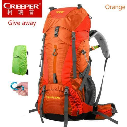 Creeper free shipping professional waterproof rucksack Internal frame climbing camping hiking backpack mountaineering bag 60+5L