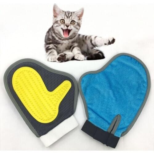 Pet Grooming Brush Deshedding Glove Gentle Efficient Pet Grooming Gloves Bathing Cleaning Supplies Horse Hairs Combs Dogs