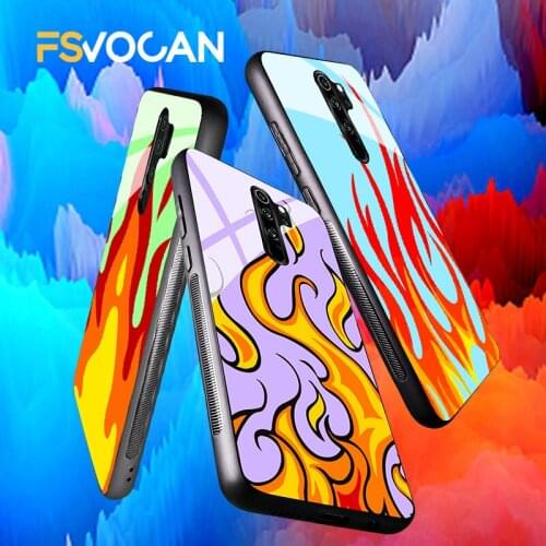 Fire Burn Design Phone Case For Xiaomi POCO Redmi Note 10 9 8 Pro Max 8T 10S 9S 8A 9A X3 NFC Slim Cute Cartoon Silicone Cover