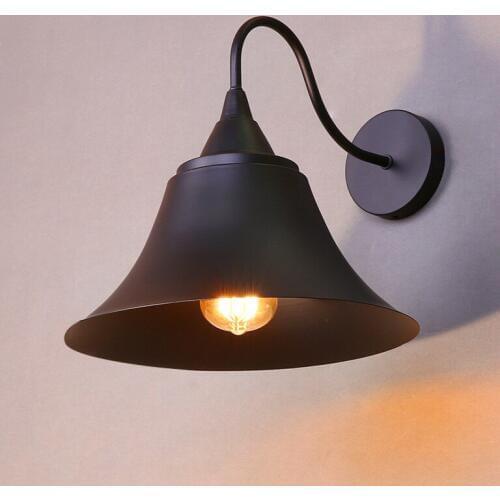 Vintage industrial style loft balcony aisle stairs corridor creative minimalist restaurant bar long arm wall lamp