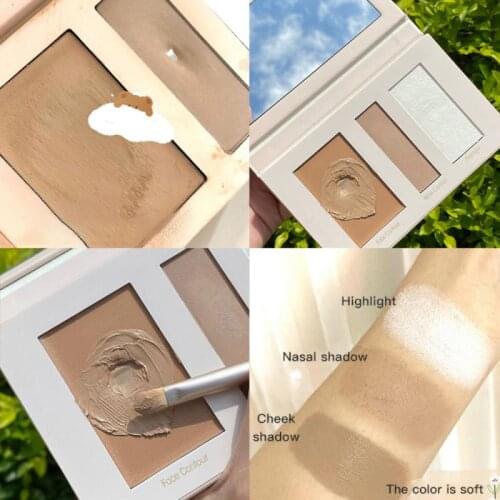 DIKALU Repair Volume Three-color Shadow Highlight All-in-one Plate Nose Shadow Powder Silhouette Cream Dual-use Matte TSLM2
