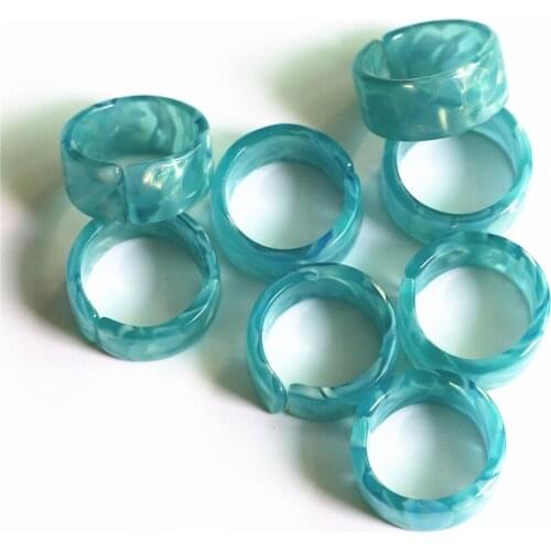 Korean Geometric Irregular Square Rings for Women Trendy Jewelry 2020 Aesthetic 50pcs Colorful Transparent Resin Acrylic Crystal