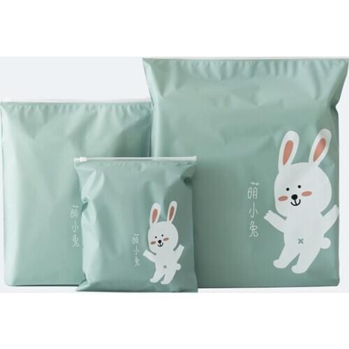 1 Set Household Cute Cartoon Waterproof and Dustproof Zipper Storage Bag Travel Socks Underwear Shoes Divide Sorting Seal Bag