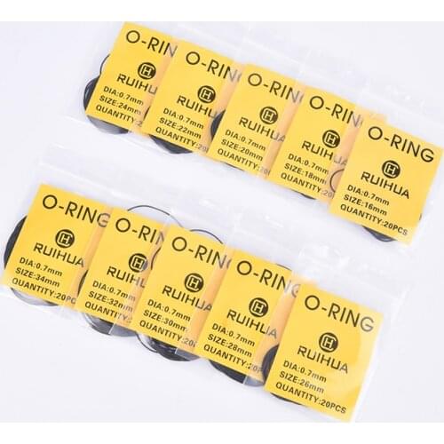 1Bag Waterproof 0.5/0.6/0.7mm O-Ring Watch Back Seal Cover Gaskets Watch Repair Tool