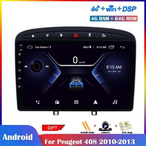 10.1inch Android Multimedia Player For Peugeot 408 2010-2013 Car Radio Stereo Navigation GPS Touch IPS Wifi Screen 4G Net DSP