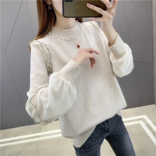 19163 hall no. 1 in 2 】 will nail bead sets half a turtleneck sweater [1088] 60