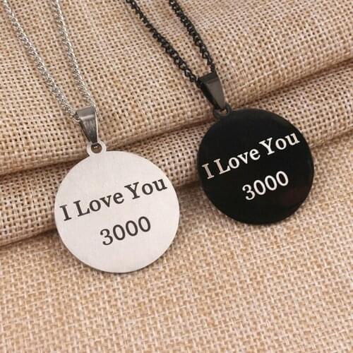 20PCS/Lot Marve Necklace Iron Man I Love you 3000 times Pendant Necklace Stainless Steel Choker Fashion Jewelry Men Women Gifts