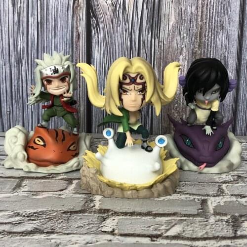3pcs/set Japan Anime Tsunade Jiraiya Orochimaru Cute PVC Figure Figurine 11cm Toy Model Statue New No Box