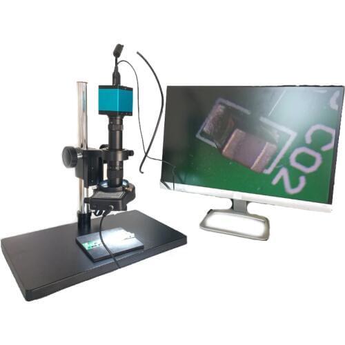 3D 180X adjustable C-mount lens Magnification zoom +16MP 1080P HDMI USB digital video microscope camera +144 led ring lamp